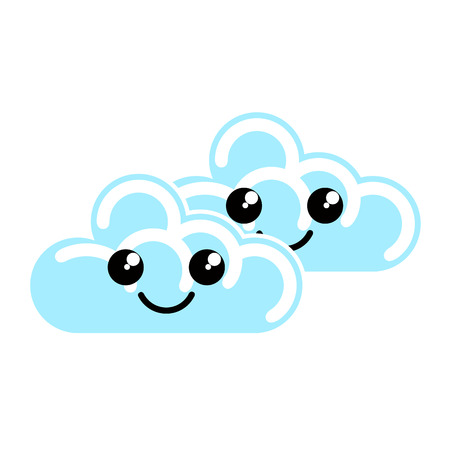 Happy cute clouds weather icon. Vector illustration designのイラスト素材