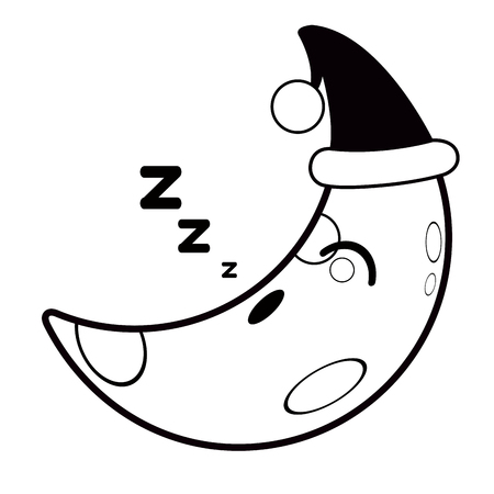 Asleep cute moon weather icon. Vector illustration designのイラスト素材