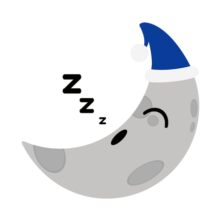 Asleep cute moon weather icon. Vector illustration designのイラスト素材