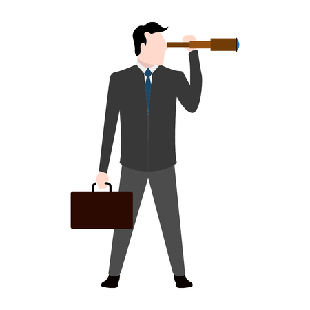 Isolated businessman holding a suitcase icon. Vector illustration designのイラスト素材
