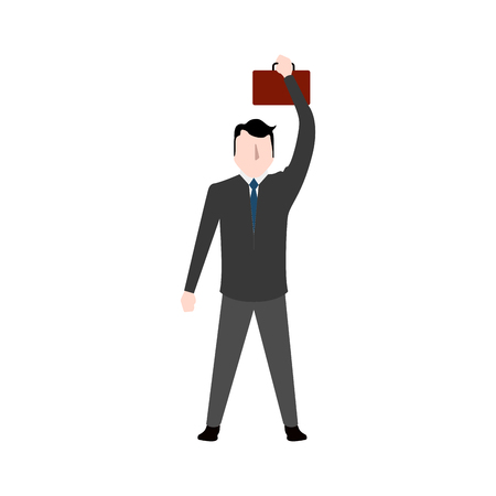 Isolated businessman holding a suitcase icon. Vector illustration designのイラスト素材