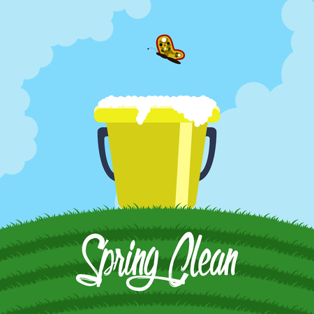 Spring clean concept image. Vector illustration designのイラスト素材