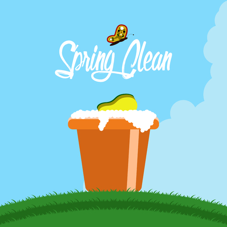 Spring clean concept image. Vector illustration designのイラスト素材