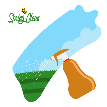 Spring clean concept image. Vector illustration designのイラスト素材