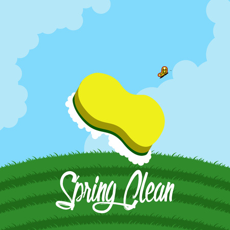 Spring clean concept image. Vector illustration designのイラスト素材