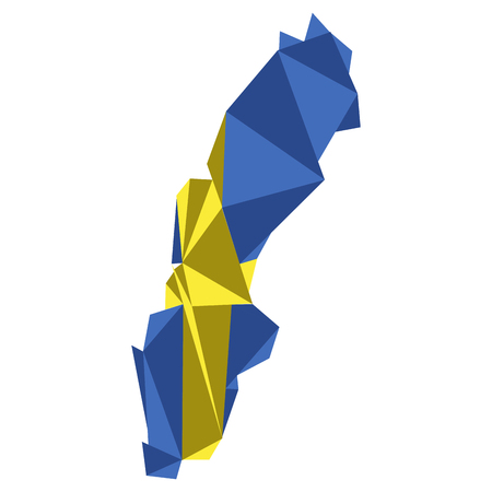 Low Poly style map of Sweden. Vector illustration designのイラスト素材