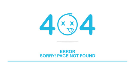404 error website not found graphic design. Vector illustration