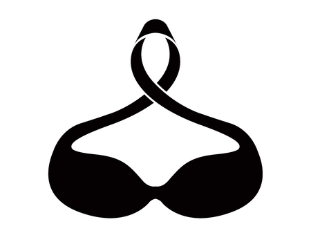 Silhouette of a ribbon. Breast cancer campaignのイラスト素材