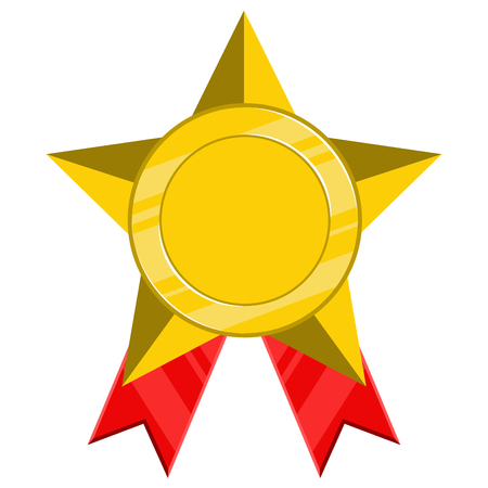 Isolated golden medal image. Vector illustration designのイラスト素材