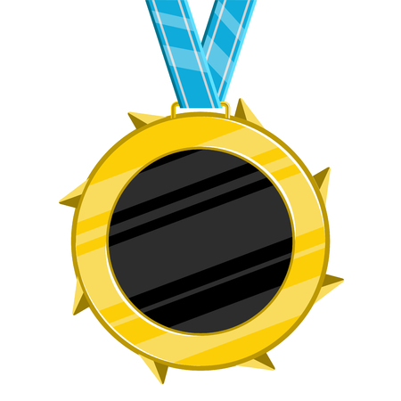 Isolated golden medal image. Vector illustration designのイラスト素材