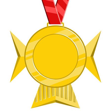 Isolated golden medal image. Vector illustration designのイラスト素材