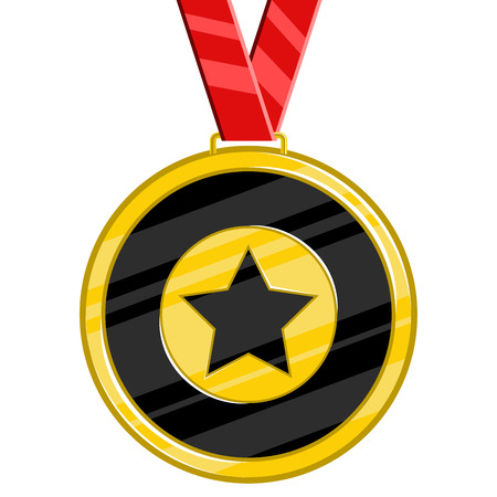 Isolated golden medal image. Vector illustration designのイラスト素材