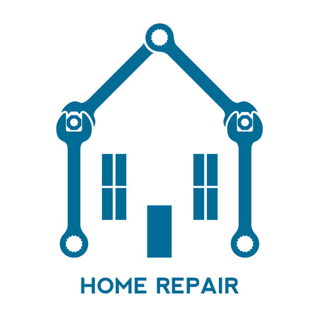 House outline with rench and text. Vector illustration designのイラスト素材