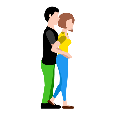 Couple hugging each other. Valentine day. Vector illustration designのイラスト素材