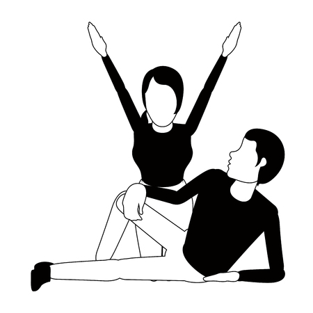 Isolated happy couple. Valentine day. Vector illustration designのイラスト素材