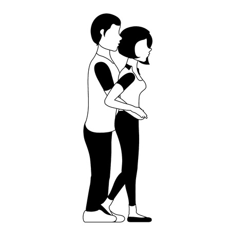 Couple hugging each other. Valentine day. Vector illustration designのイラスト素材