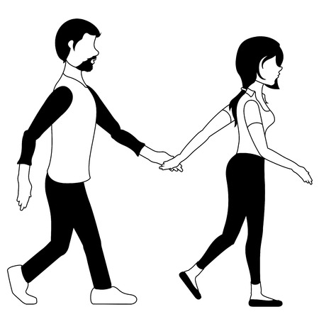 Isolated happy couple. Valentine day. Vector illustration designのイラスト素材