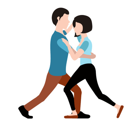 Happy couple dancing. Valentine day. Vector illustration designのイラスト素材
