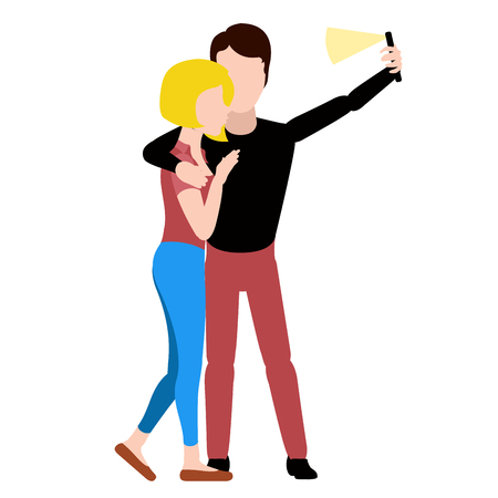 Isolated happy couple. Valentine day. Vector illustration designのイラスト素材