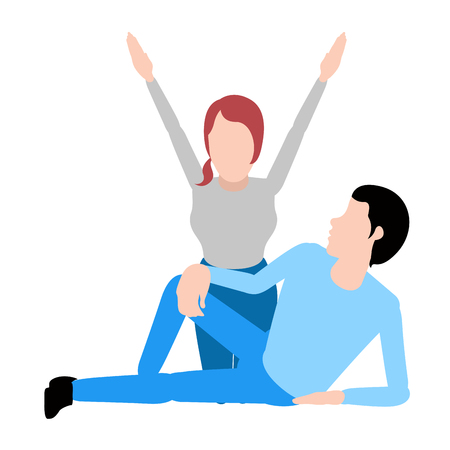 Isolated happy couple. Valentine day. Vector illustration designのイラスト素材