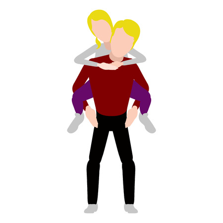 Couple hugging each other. Valentine day. Vector illustration designのイラスト素材