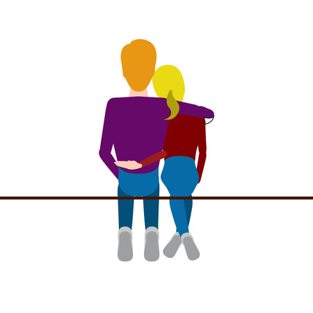 Couple hugging each other. Valentine day. Vector illustration designのイラスト素材