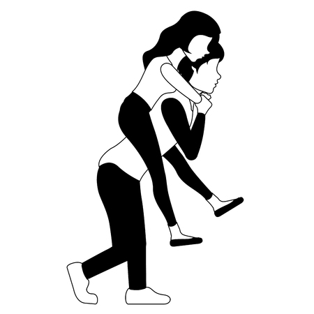 Isolated happy couple. Valentine day. Vector illustration designのイラスト素材