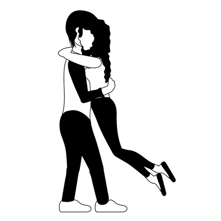 Couple hugging each other. Valentine day. Vector illustration designのイラスト素材