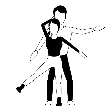 Isolated happy couple. Valentine day. Vector illustration designのイラスト素材