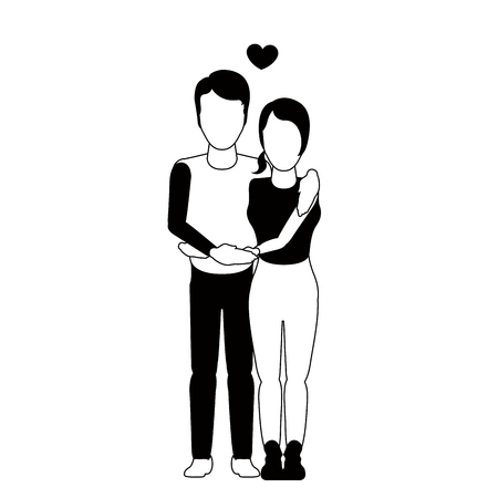 Isolated happy couple. Valentine day. Vector illustration designのイラスト素材