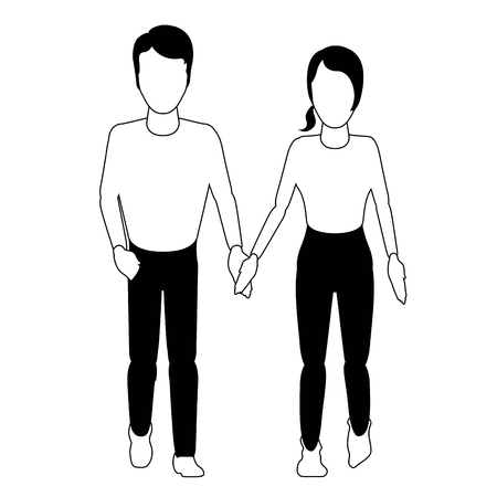 Isolated happy couple. Valentine day. Vector illustration designのイラスト素材