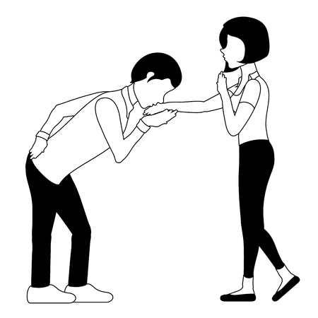 Isolated happy couple. Valentine day. Vector illustration designのイラスト素材