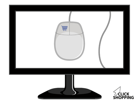 Mouse inside to screen tv. Vector illustration designのイラスト素材