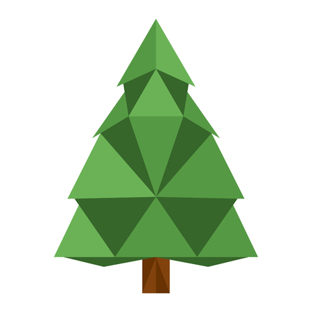 Isolated low poly tree iconのイラスト素材