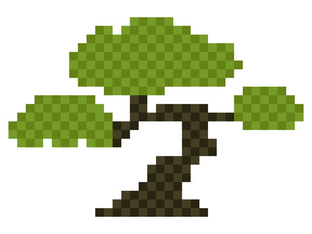 Isolated pixelated tree iconのイラスト素材