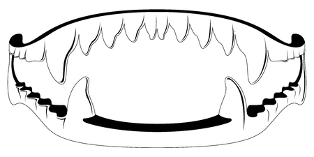 Vampire fang toy silhouette. April fool. Vector illustration designのイラスト素材