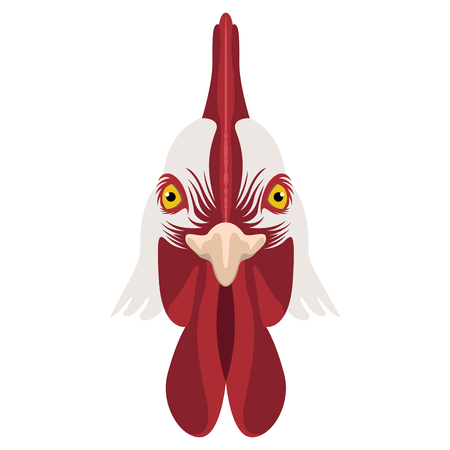Isolated rooster head. Farm animal. Vector illustration designのイラスト素材
