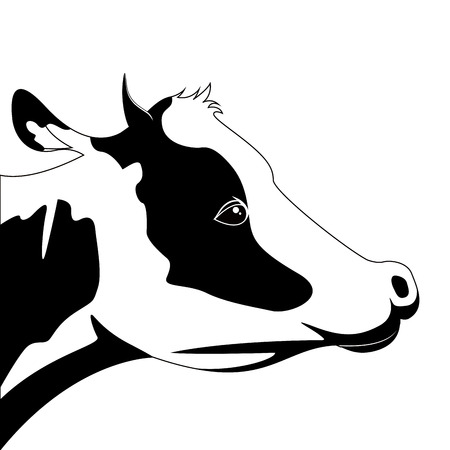 Silhouette of a cow head. Farm animal. Vector illustration designのイラスト素材