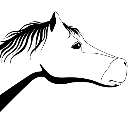 Silhouette of a horse head. Farm animal. Vector illustration designのイラスト素材