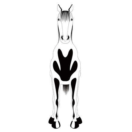 Front view of a horse. Silhouette. Vector illustration designのイラスト素材
