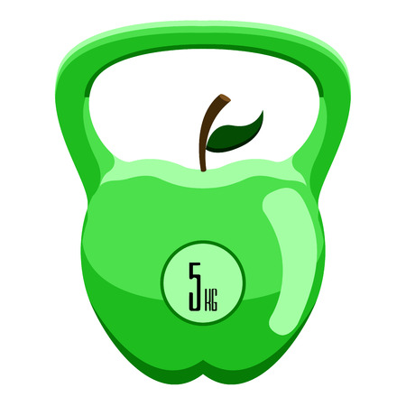 Isolated kettlebell with an apple shape. Fitness concept. Vector illustration designのイラスト素材