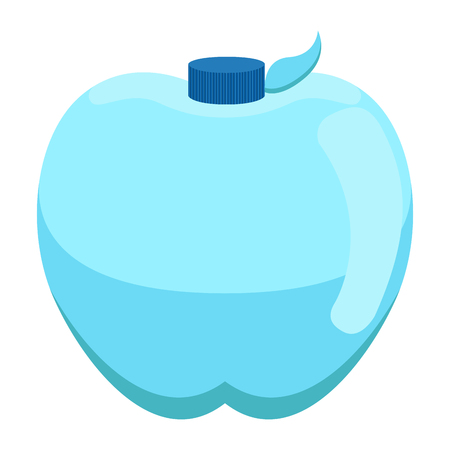Water bottle with an apple shape. Fitness concept. Vector illustration designのイラスト素材