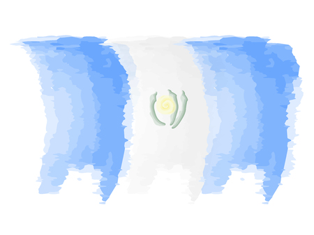 Watercolor flag of Guatemala. Vector illustration designのイラスト素材