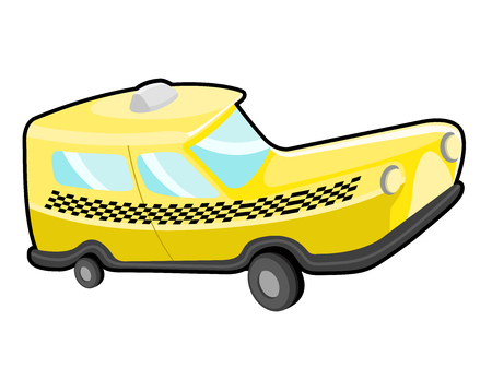 Isolated cartoon taxi cab. Public transport. Vector illustration designのイラスト素材