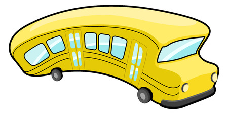 Isolated cartoon bus image. Public transport. Vector illustration design
