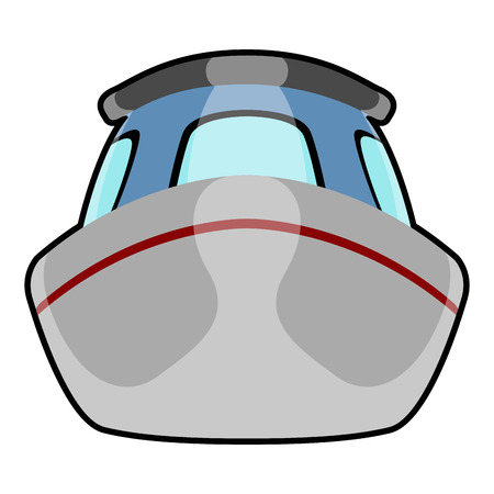 Front view of a comic ship. Public transport. Vector illustration designのイラスト素材