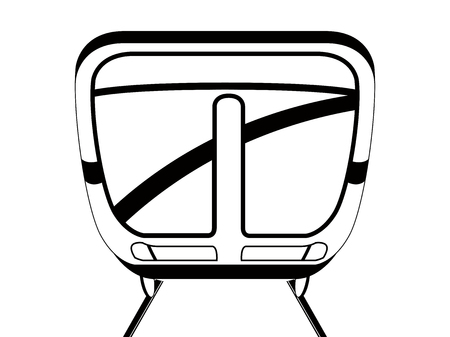 Front view of a cartoon train. Vector illustration designのイラスト素材