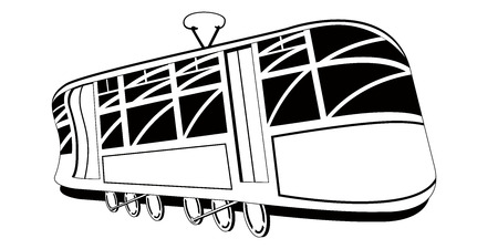 Isolated comic trolley image. Public transport. Vector illustration designのイラスト素材