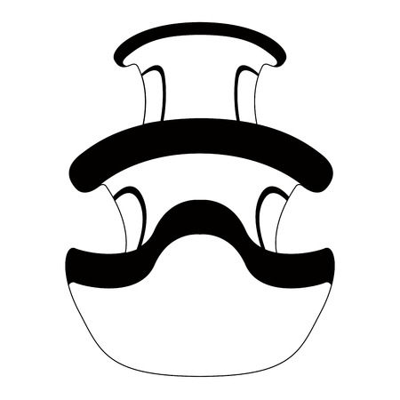 Front view of a comic shipのイラスト素材