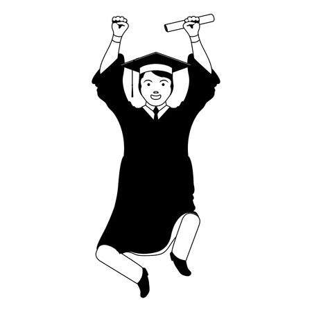 Isolated graduating manのイラスト素材